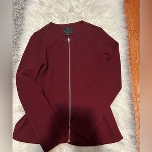 Burgundy Zipper Jacket